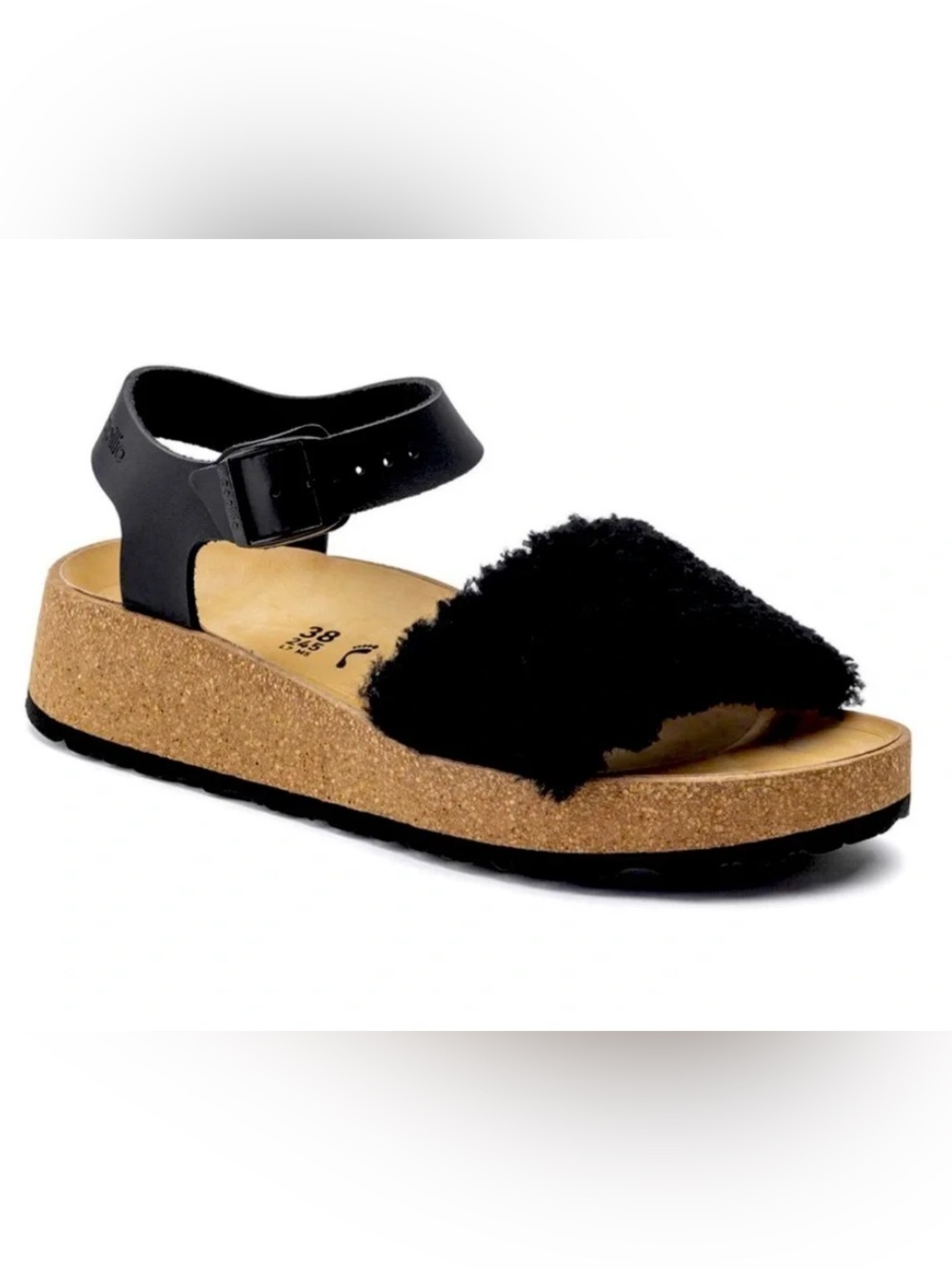 NWT Papillio by Birkenstock Leather and Shearling Glenda Teddy Sandals